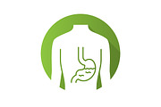 Healthy stomach flat design icon