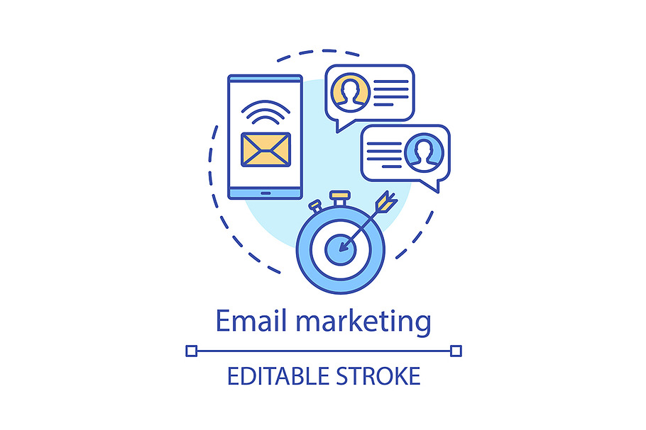 Email marketing concept icon in Icons - product preview 8
