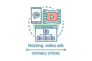Hosting video ads concept icon