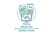 Posting affiliate links concept icon