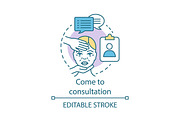 Come to consultation concept icon