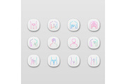 Ill human organs app icons set