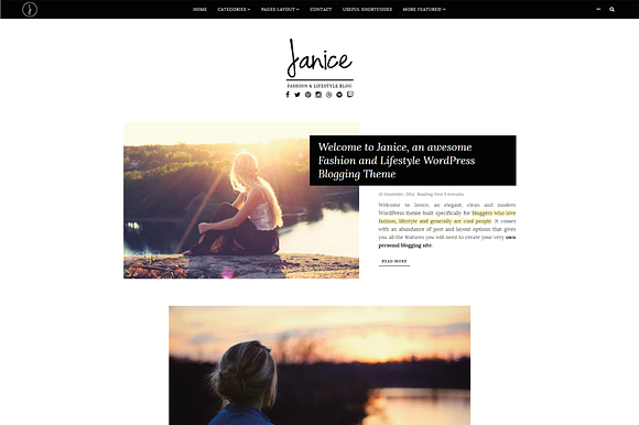 Janice- Fashion  WordPress Theme in WordPress Blog Themes - product preview 1