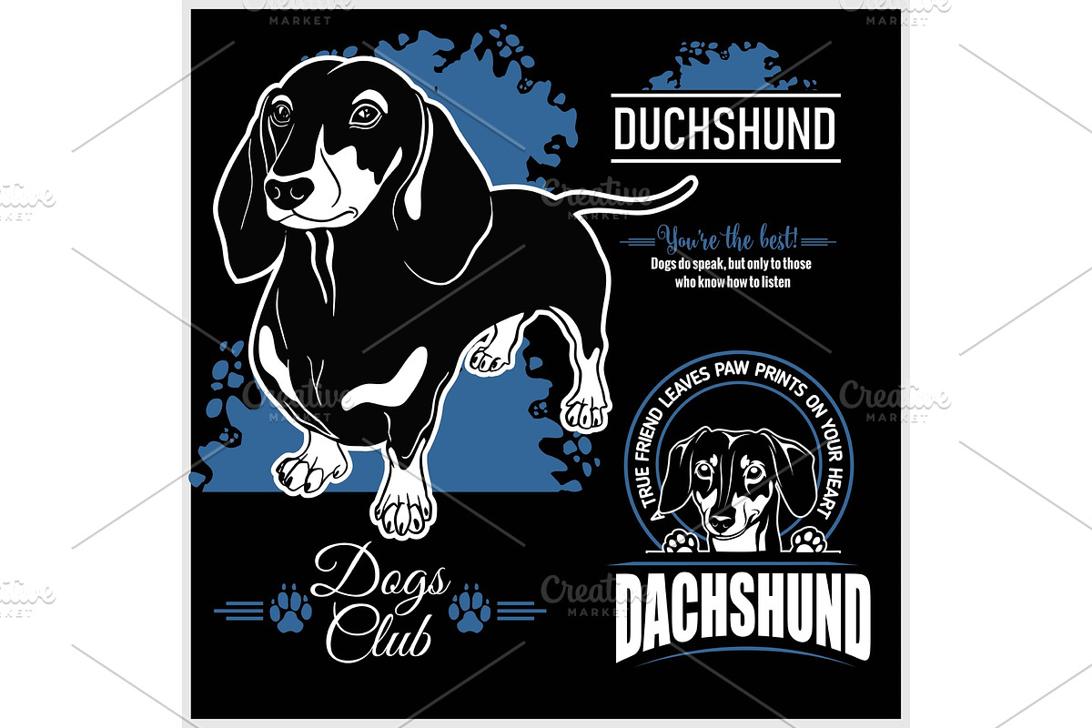 Dachshund - vector set for t-shirt in Illustrations - product preview 8