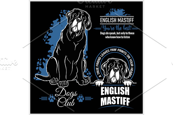 English Mastiff - vector set for t
