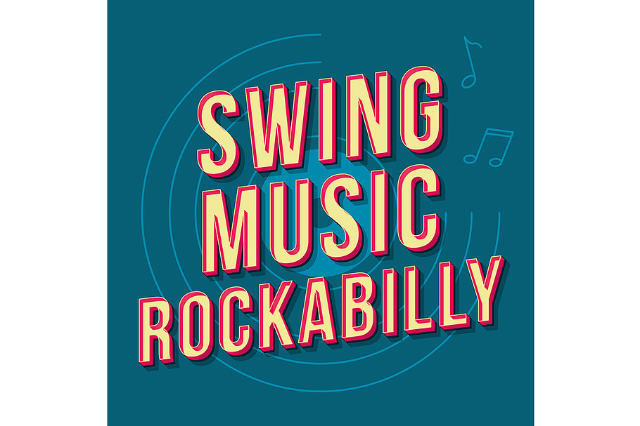 Swing music rockabilly lettering