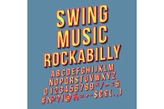 Swing music rockabilly lettering