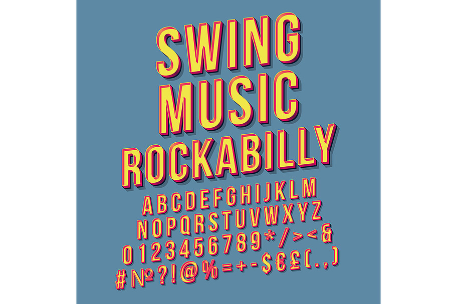 Swing music rockabilly lettering in Add-Ons - product preview 8