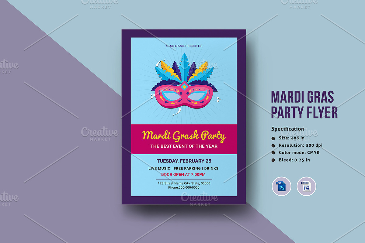 Mardi Gras Flyer V1169 in Flyer Templates - product preview 8