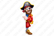 Pirate Captain Cartoon Peeking
