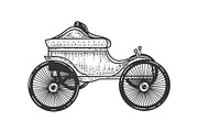 Old car transport sketch vector
