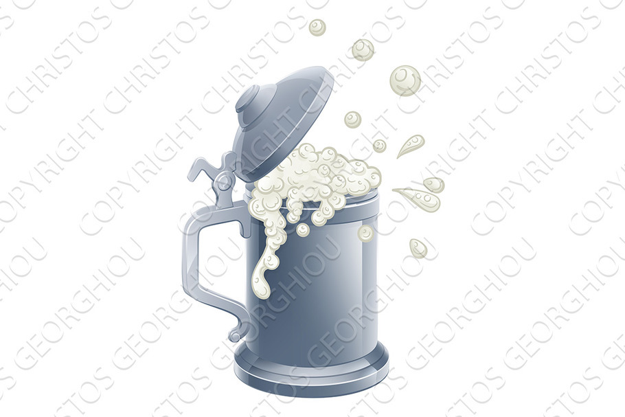 Beer Stein Pint Cartoon Tankard Mug in Illustrations - product preview 8