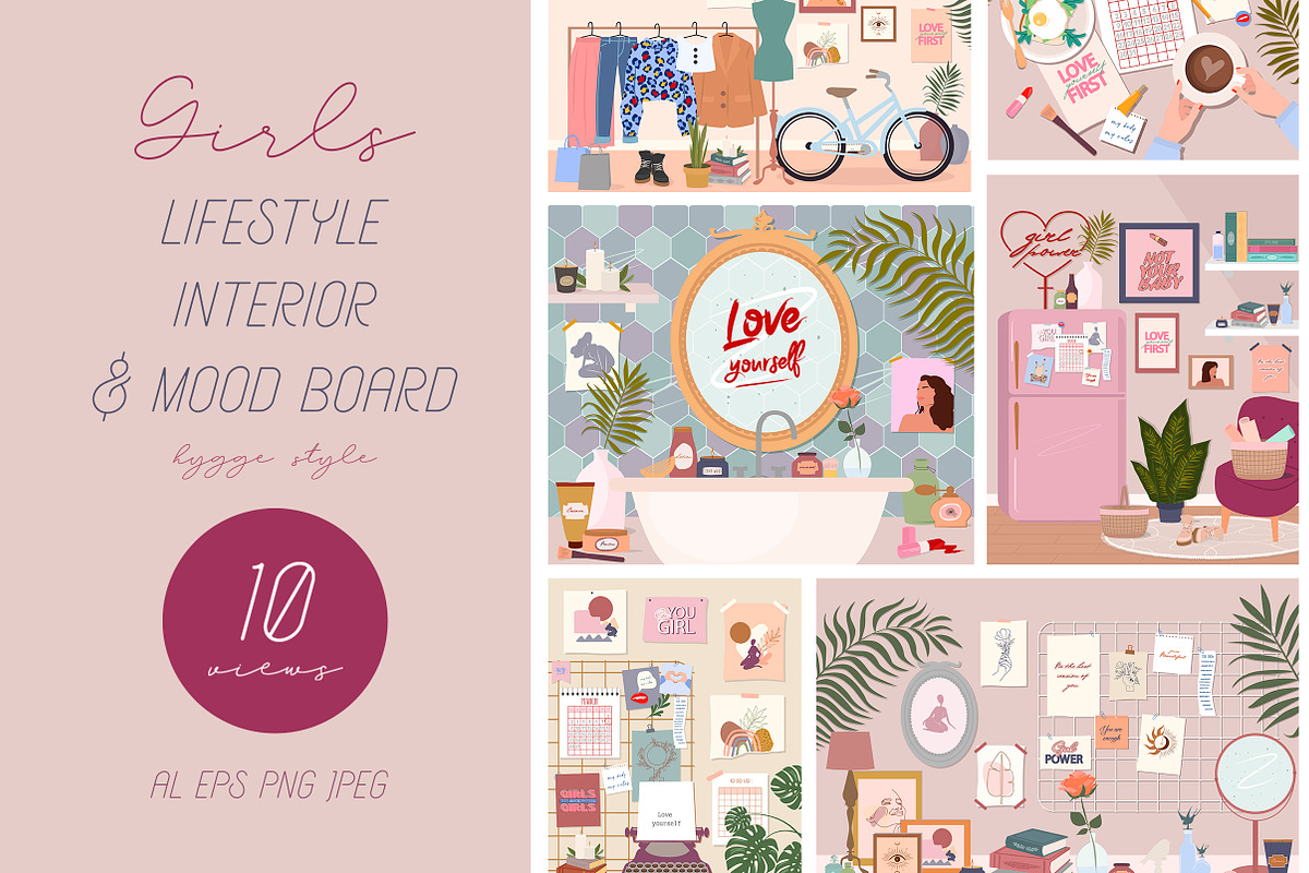 Lifestyle interior in Illustrations - product preview 8