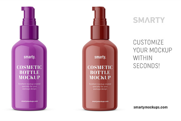Glossy cosmetic bottle in Product Mockups - product preview 2