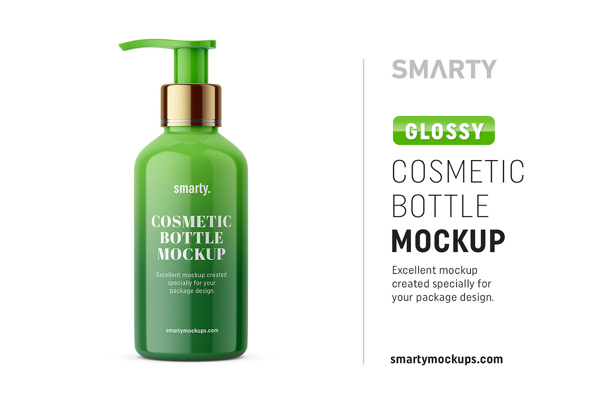 Glossy cosmetic bottle in Product Mockups - product preview 8