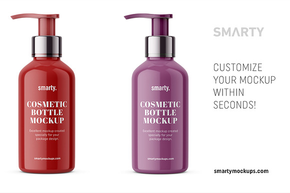 Glossy cosmetic bottle in Product Mockups - product preview 2