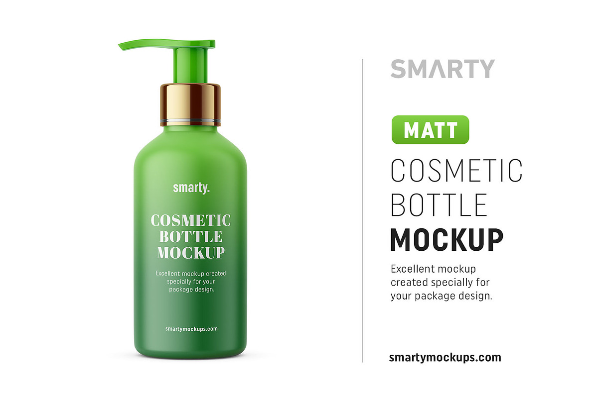 Matt cosmetic bottle in Product Mockups - product preview 8