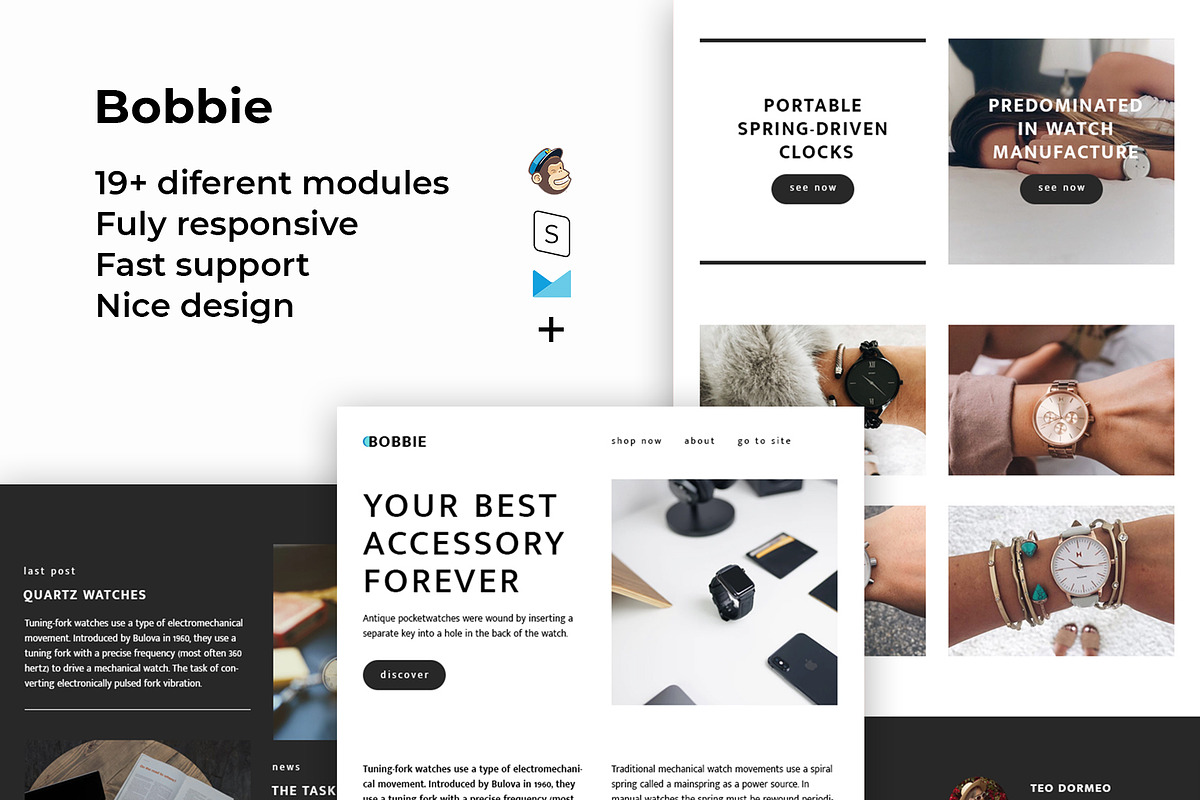 Bobbie – Responsive Email template in Mailchimp Templates - product preview 8