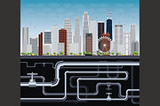 Imaginary Big City with tubes