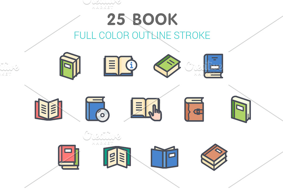 25 Book Color Icon