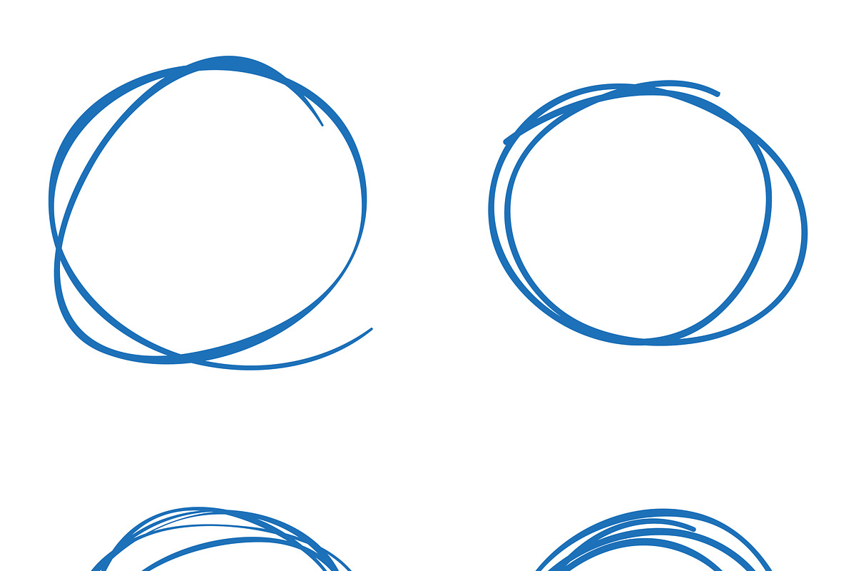 Scribble circles four blue colored in Circle Icons - product preview 8