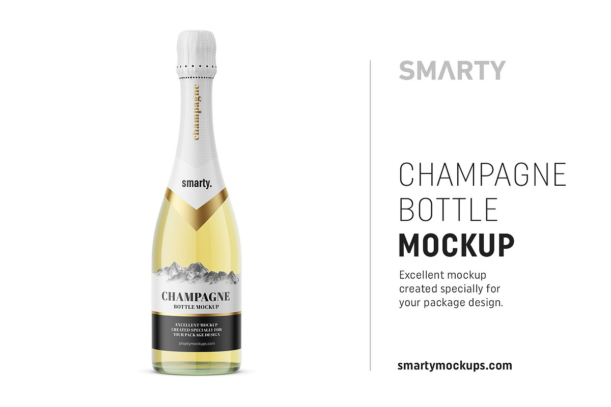 Champagne bottle mockup in Product Mockups - product preview 8