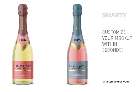 Champagne bottle mockup in Product Mockups - product preview 2