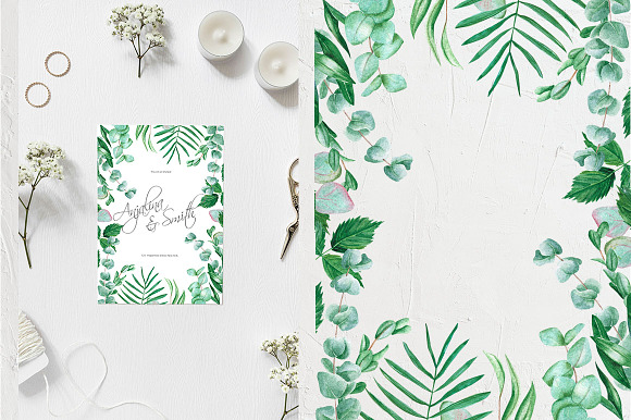 Foliage watercolor clipart in Illustrations - product preview 2