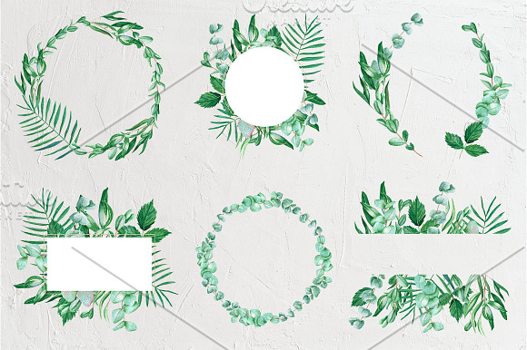 Foliage watercolor clipart in Illustrations - product preview 11
