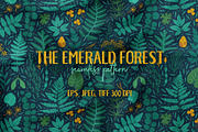 The emerald forest. Pattern design.
