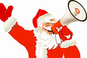 Santa Claus Santa with a megaphone