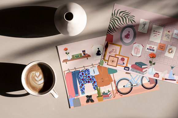 Lifestyle interior in Illustrations - product preview 5