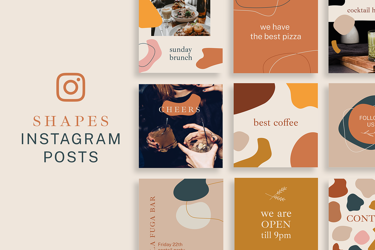 Shapes Instagram Posts Template in Instagram Templates - product preview 8