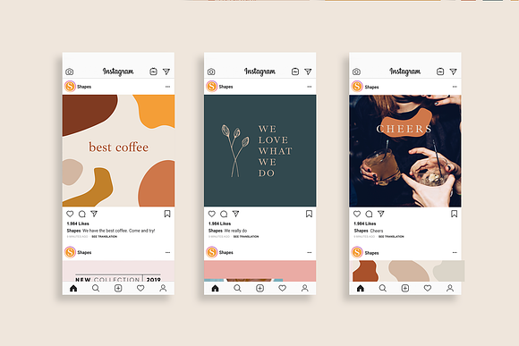Shapes Instagram Posts Template in Instagram Templates - product preview 1