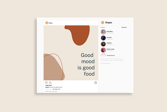 Shapes Instagram Posts Template in Instagram Templates - product preview 4