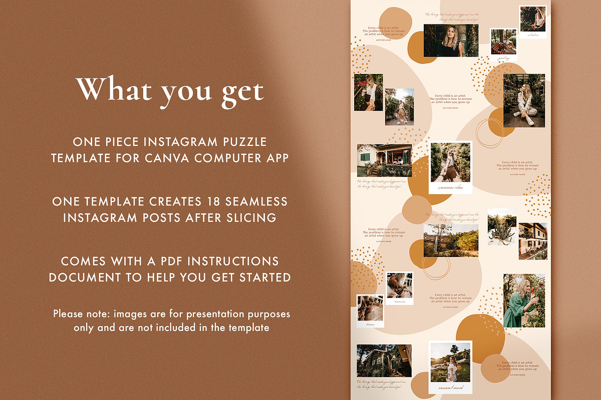 Linnea Instagram puzzle for Canva in Instagram Templates - product preview 2