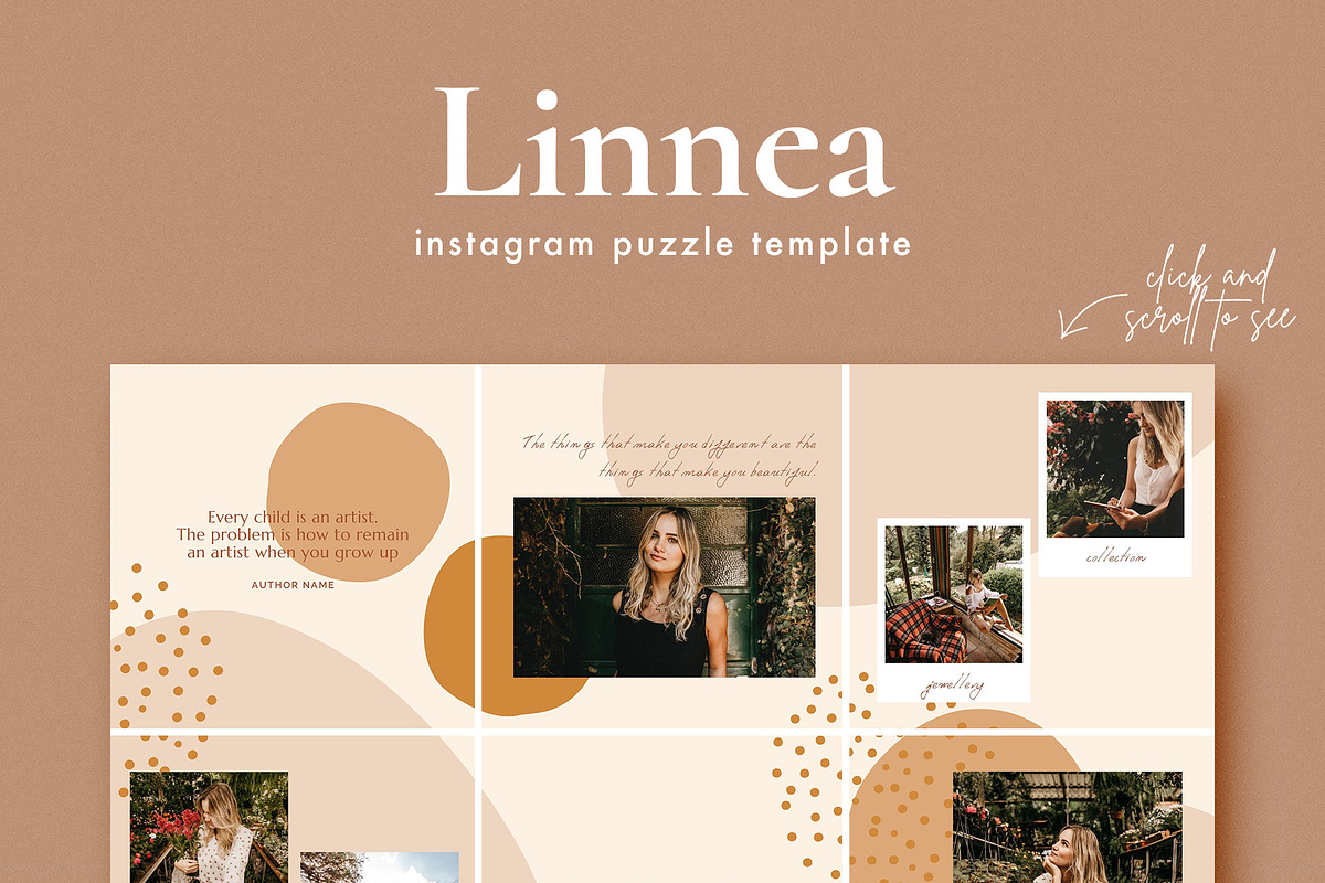 Linnea Instagram puzzle for Canva in Instagram Templates - product preview 5