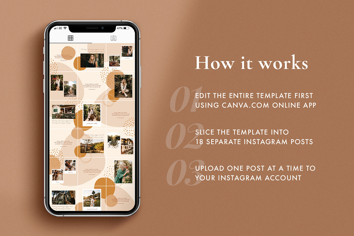 Linnea Instagram puzzle for Canva in Instagram Templates - product preview 8