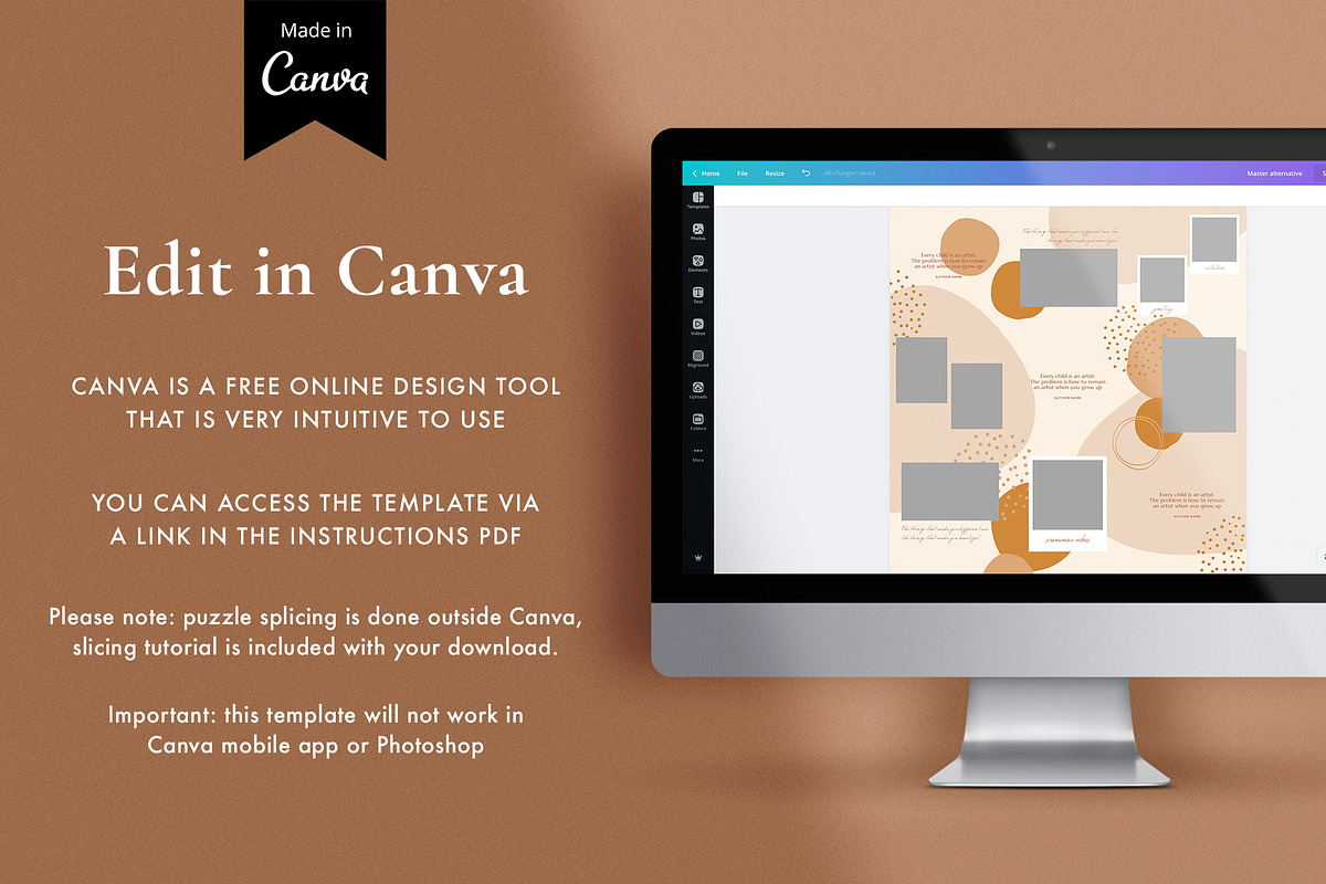 Linnea Instagram puzzle for Canva in Instagram Templates - product preview 9