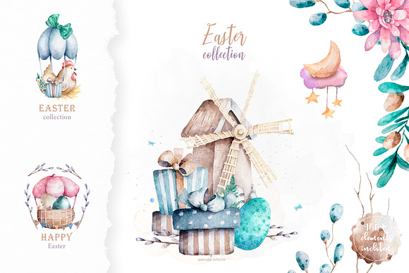 Happy Easter Spring Set in Illustrations - product preview 13
