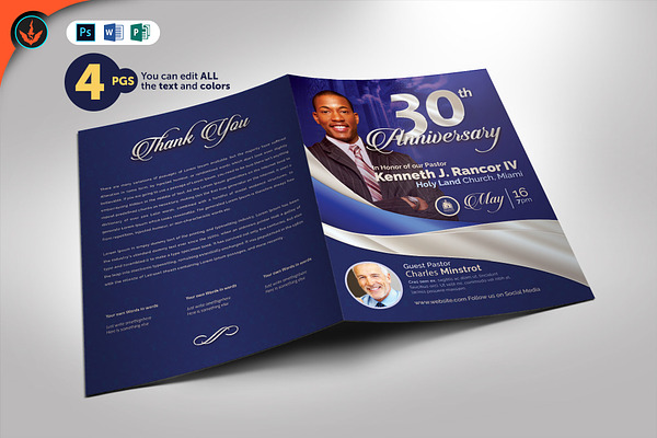 Blue and Silver Anniversary Program