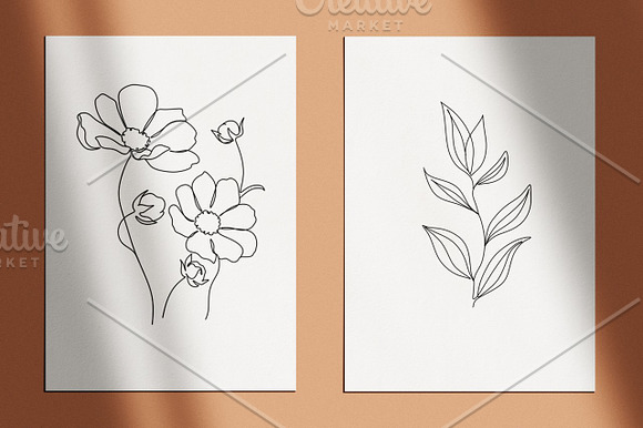 Minimalist Botanical Line Drawings in Illustrations - product preview 4