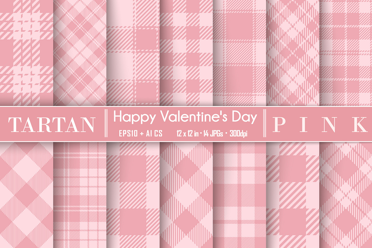 Set Tartan of Valentine's Day. in Patterns - product preview 8