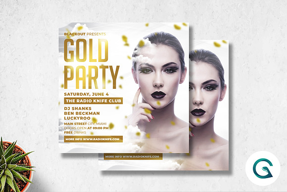 Gold Party Flyer Template in Flyer Templates - product preview 1