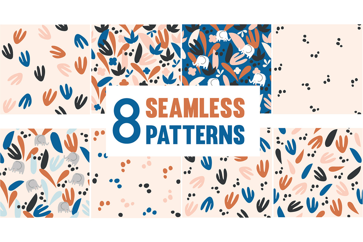 Floral Abstract Seamless Patterns in Patterns - product preview 8