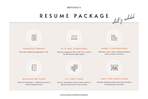 Feminine Resume Template in Resume Templates - product preview 3
