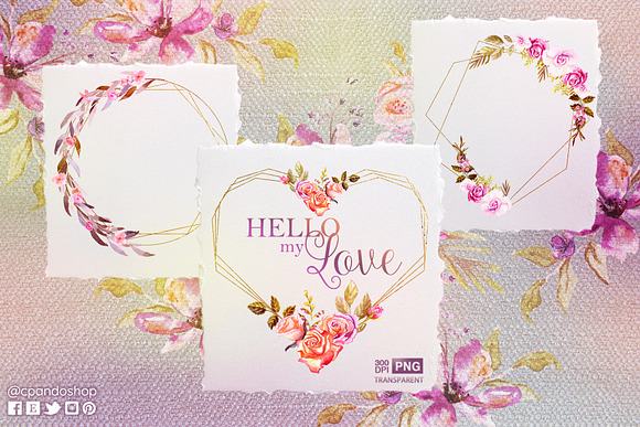 Hello My Love Flower Wreaths in Illustrations - product preview 4