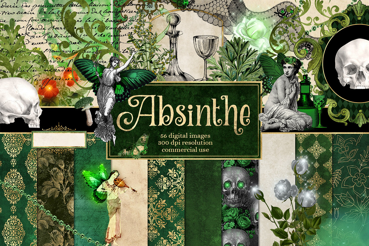 Absinthe Graphics Set in Illustrations - product preview 8