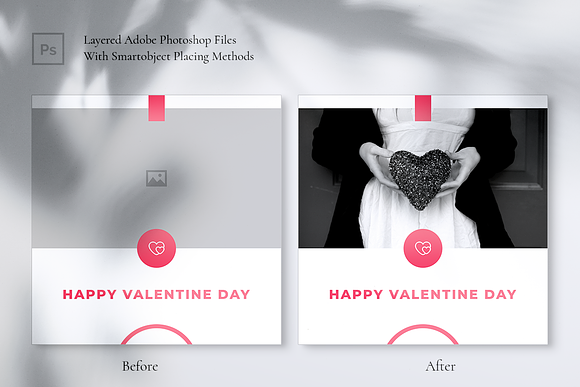 Happy Valentines Day Instagram Post in Instagram Templates - product preview 4