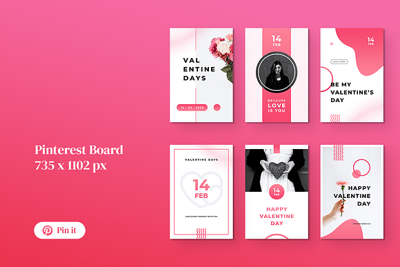 Happy Valentines Day Pinterest Post in Pinterest Templates - product preview 2